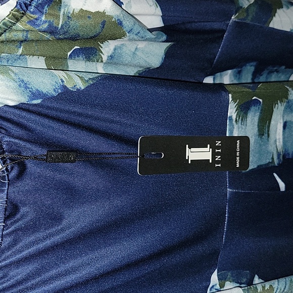 ININ, WOMENS SZ L  FAUX WRAP SUMMER DRESS NEW BEAUTIFUL DRESS. HIGH LOW HEM - Picture 5 of 8